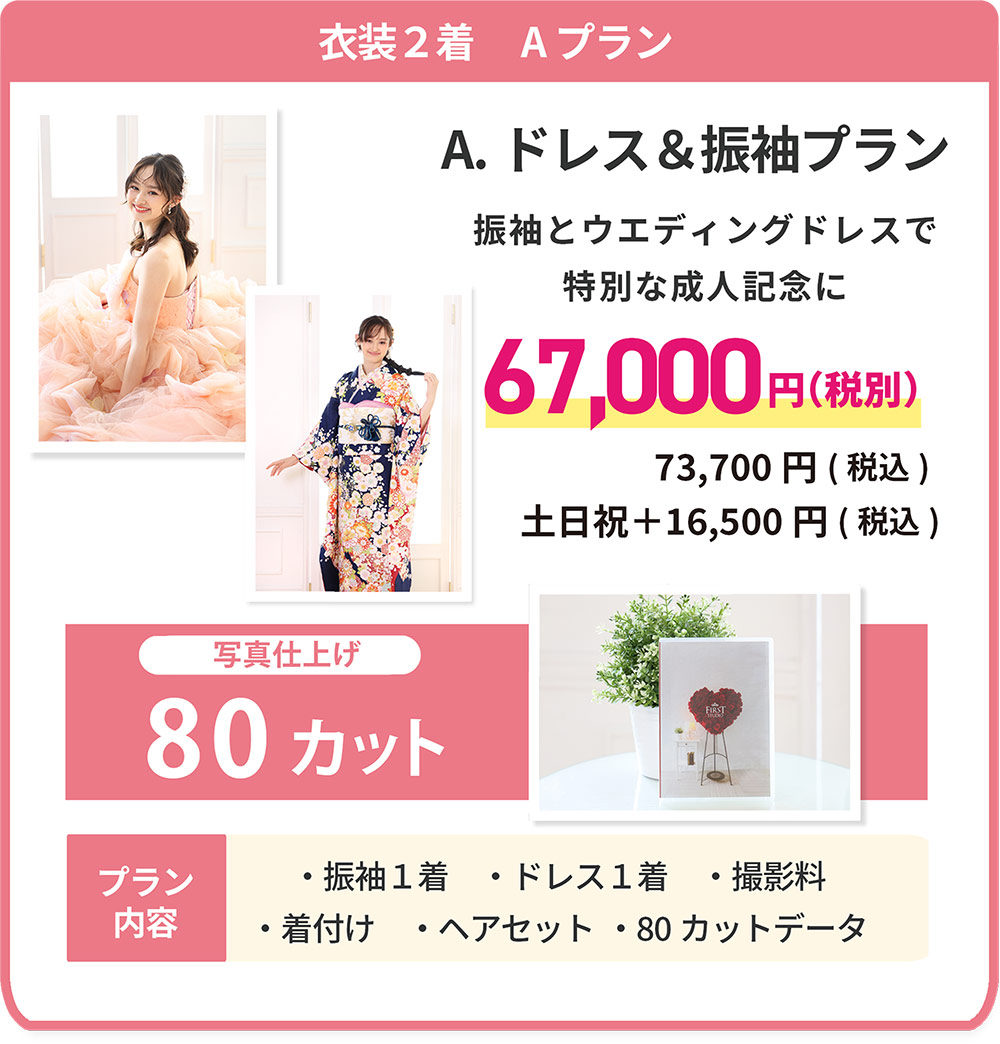 衣装2着 Aプラン